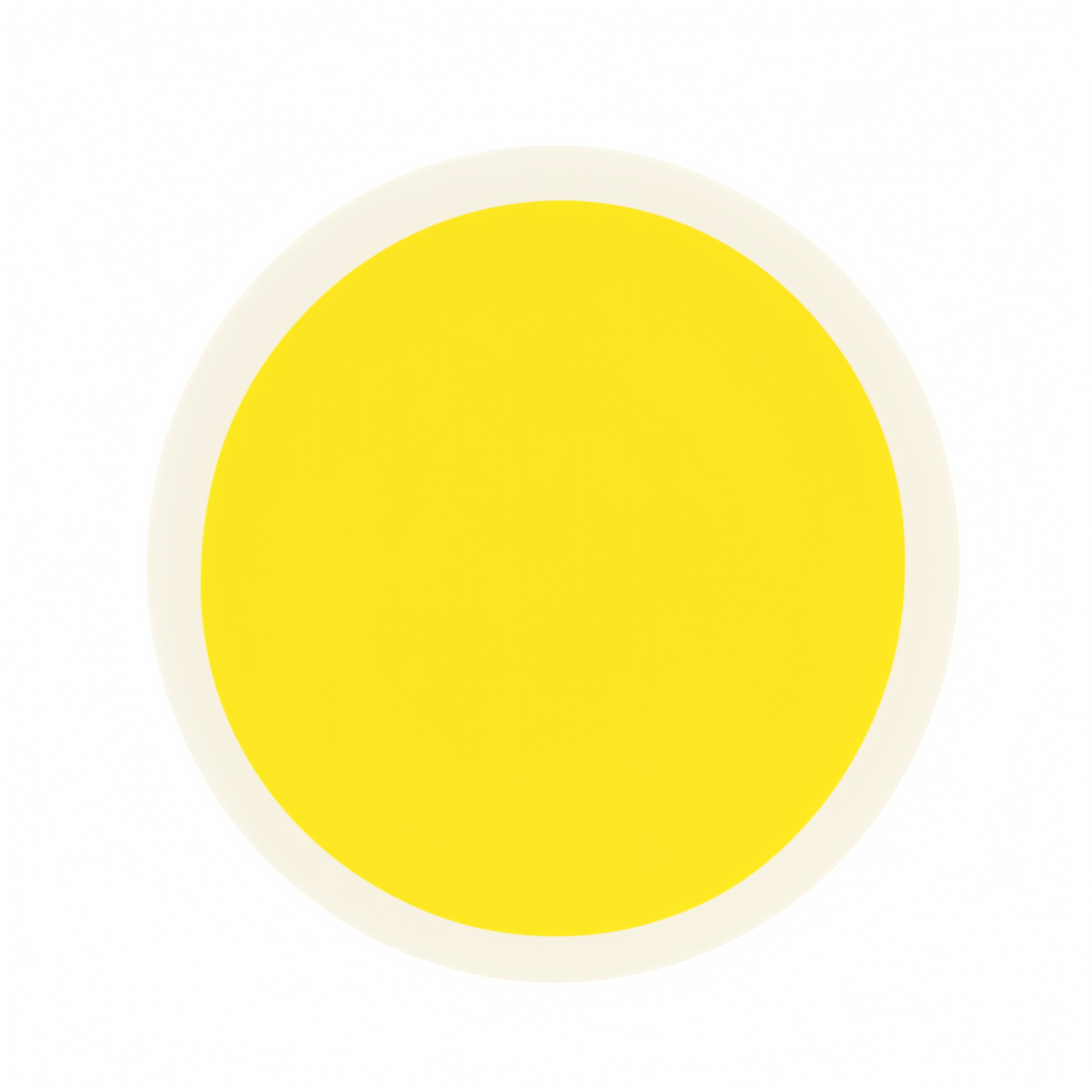 A single flat WPA park-poster coin on a transparent background, sun-yellow with a cream rim, no text